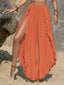 Ruffled Slit Wide-Leg Pants