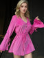V-Neck Flounce Sleeve Romper
