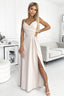 CHIARA elegant maxi dress with straps - beige