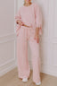 Khaki Retro Star Print Long Sleeve Drawstring Wide Leg Lounge Set