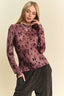 Floral Mesh Long Sleeve Sheer Top