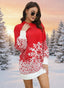 Christmas snowflake Pattern Sweater Dress