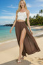 Crinkle Gauze High-Slit Maxi Skirt
