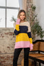 Love Full Size Color Block Exposed Seam Sweater
