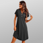 Notched Short Sleeve Lounge Dress
