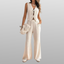 V-Neck Sleeveless Top & Wide-Leg Pants Set