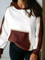 Color Block Patchwork Hooded Sweatshirt