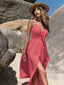 V-Neck Sleeveless Buttoned Maxi Dress