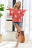 Star Contrast Knit Sweater