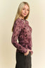 Floral Mesh Long Sleeve Sheer Top