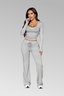 Long Sleeve Ribbed Crop Top & Pants Set