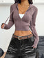 Drawstring Zip-Up Hooded Cardigan – Sleek, Stretchy, and Effortlessly Cool