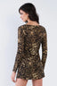 Leopard Print Long Sleeve Button Down Mini Dress Top