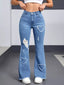 Heart Distressed Flare Jeans