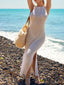 Side Slit Openwork Sleeveless Knit Cover Up Dress