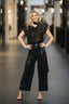 Metallic Pants with Elastic Waist