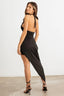 V-Neck Sleeveless Wrap Hem Asymmetrical Midi Dress